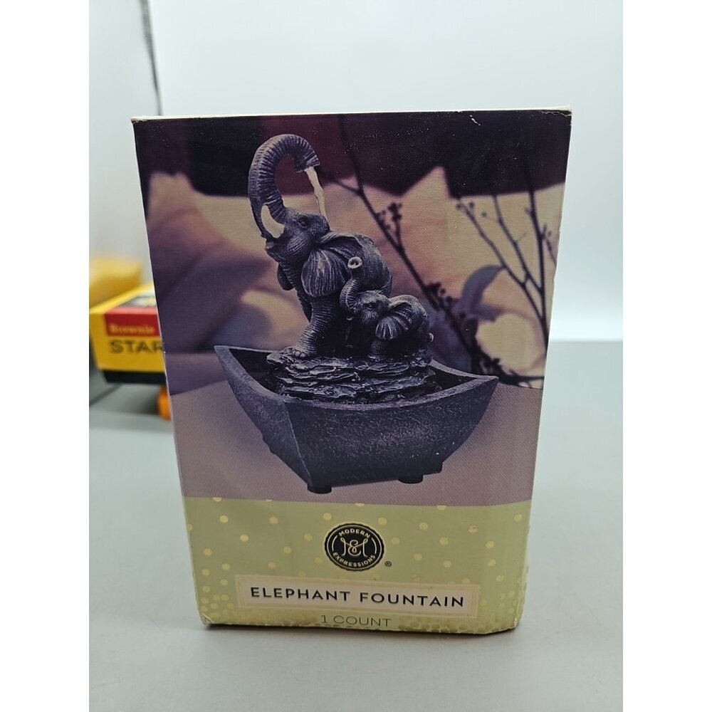 Modern Expressions Indoor Tabletop Elephant‎ Fountain 6 Oz. Batteries Required